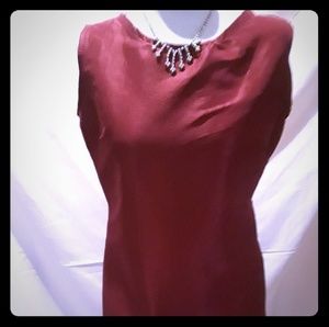 Red dress with necklace